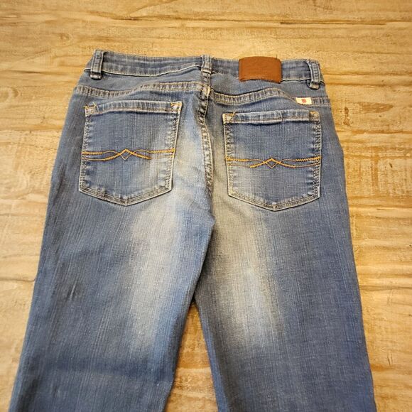 Lucky Brand Girls Jeans Sz 14 Zoe Jegging Style Distressed Stretch Patch Work - Picture 10 of 12